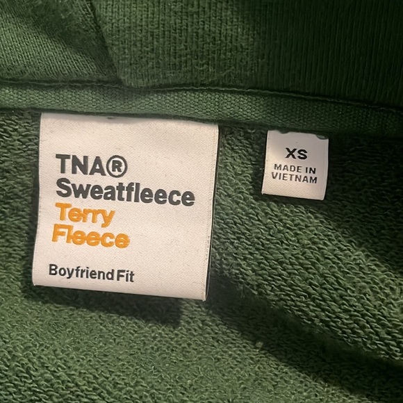 TNA Green Terry Sweatfleece Zip Up Hoodie - Picture 4 of 5